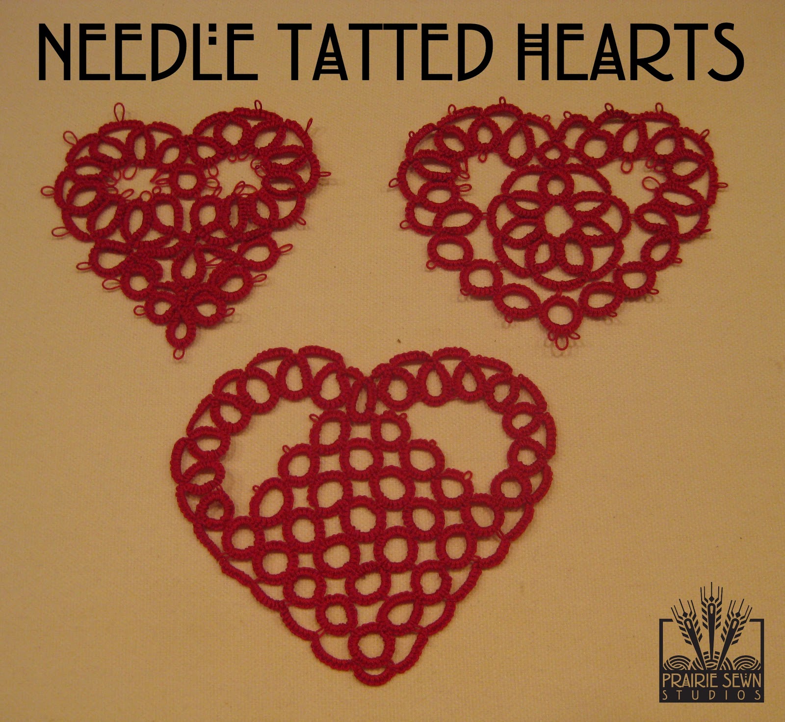 Needle tatted hearts Prairie Sewn Studios