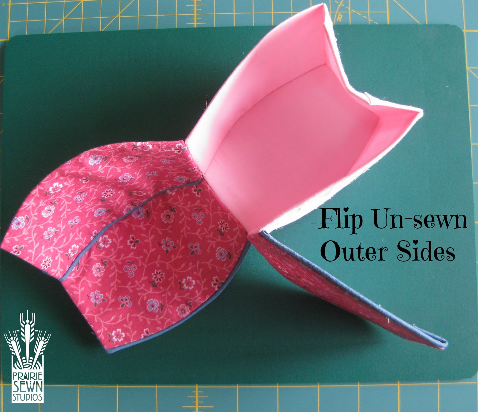 Flip un-sewn outer sides - Pumpkin with Piping